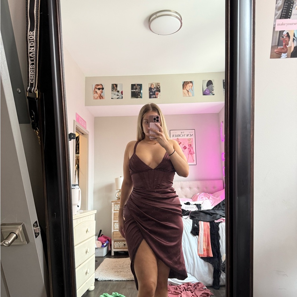 Elegant Burgundy Dress
